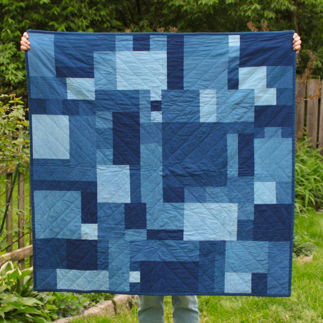 Indigo Square Lap Quilt - Woven Home Goods - Susan Balascio